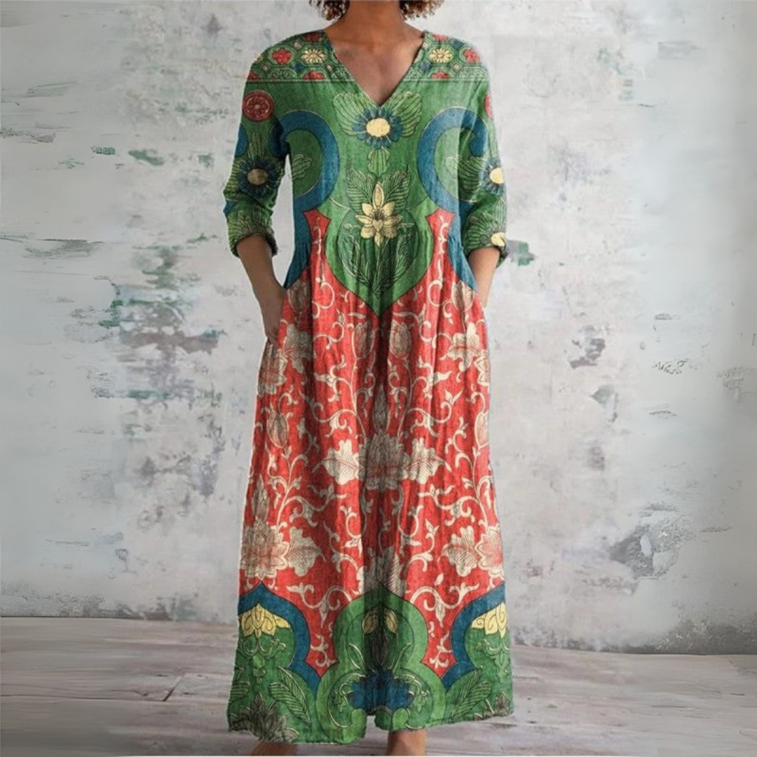 Tena | Vintage Floral Maxi Dress