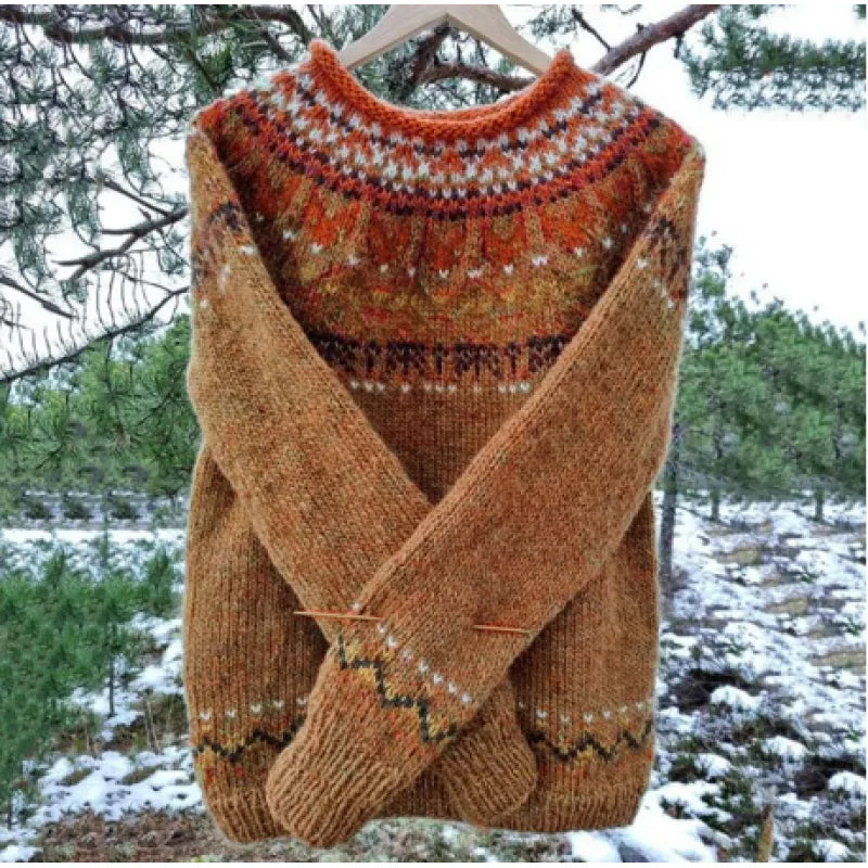 Georgia – Fair Isle Yoke Knit Sweater
