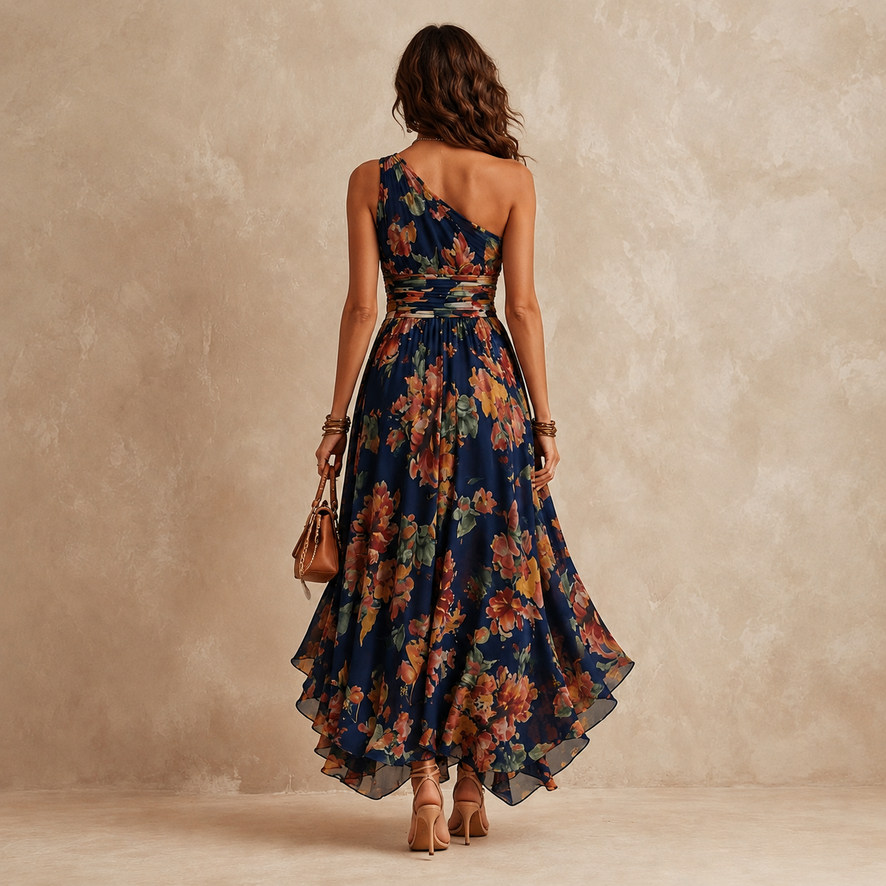 Julie – One-Shoulder Floral Maxi Dress
