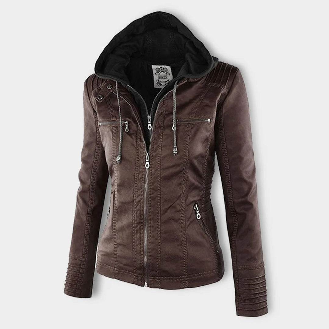 Constance β Hooded Moto-Style Fitted Jacket