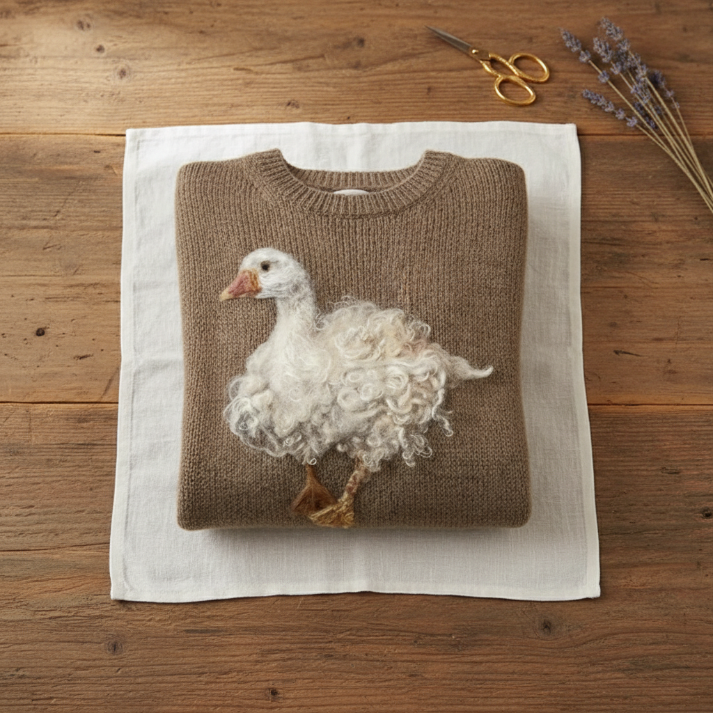 Nadine – Knit Sweater with Goose Motif