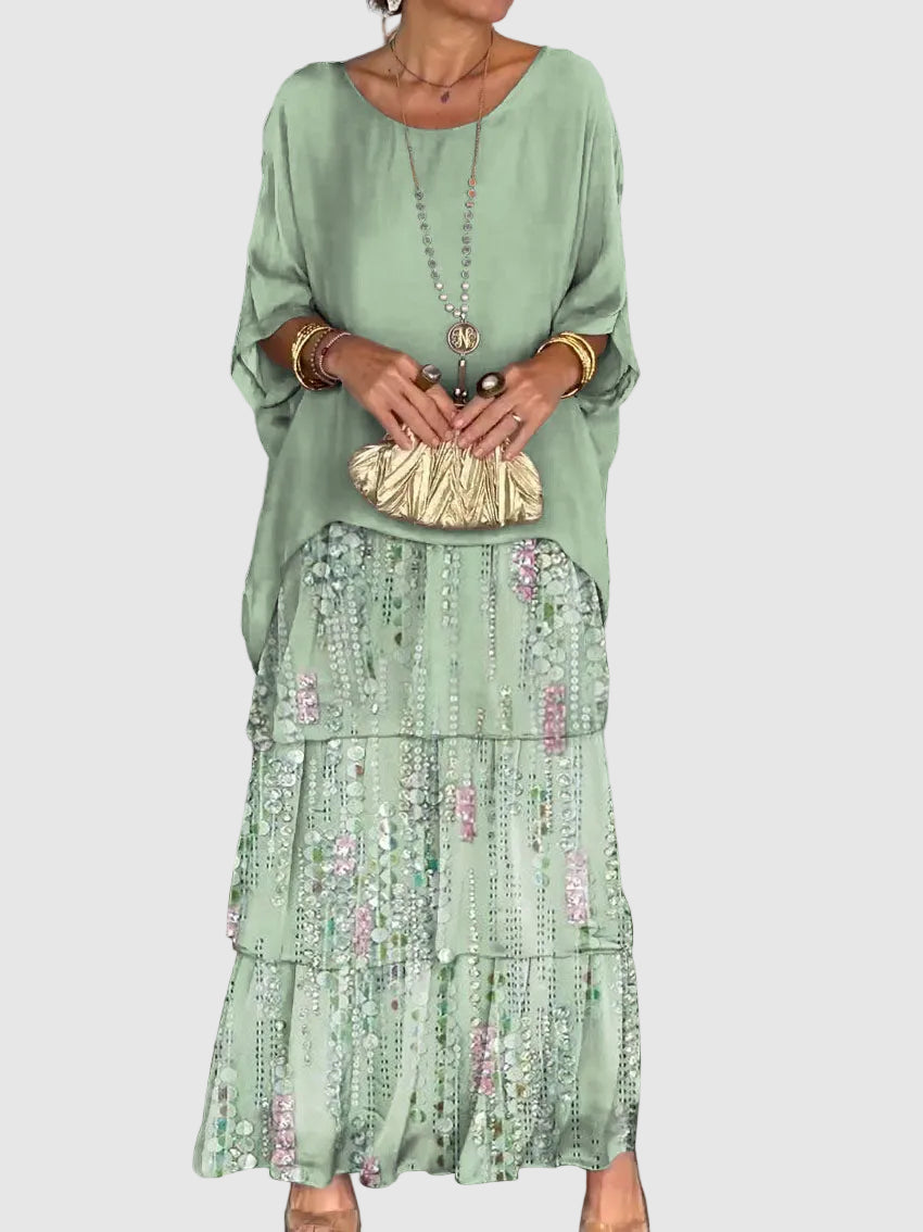 Margaret β Tiered Chiffon-Look Maxi Dress