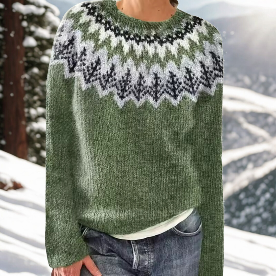 Julie – Nordic Knit Sweater with Winter Pattern