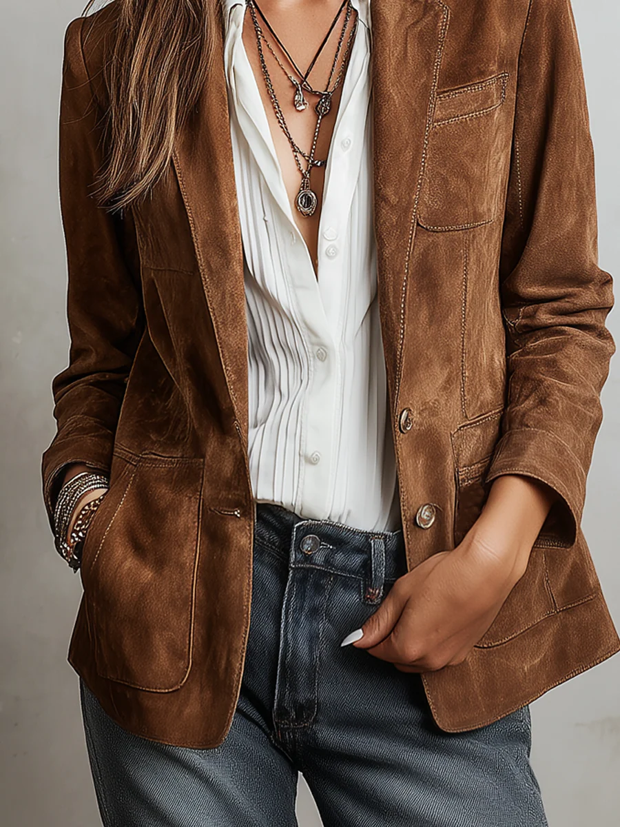 Debbie – Tailored Suede-Look Everyday Blazer