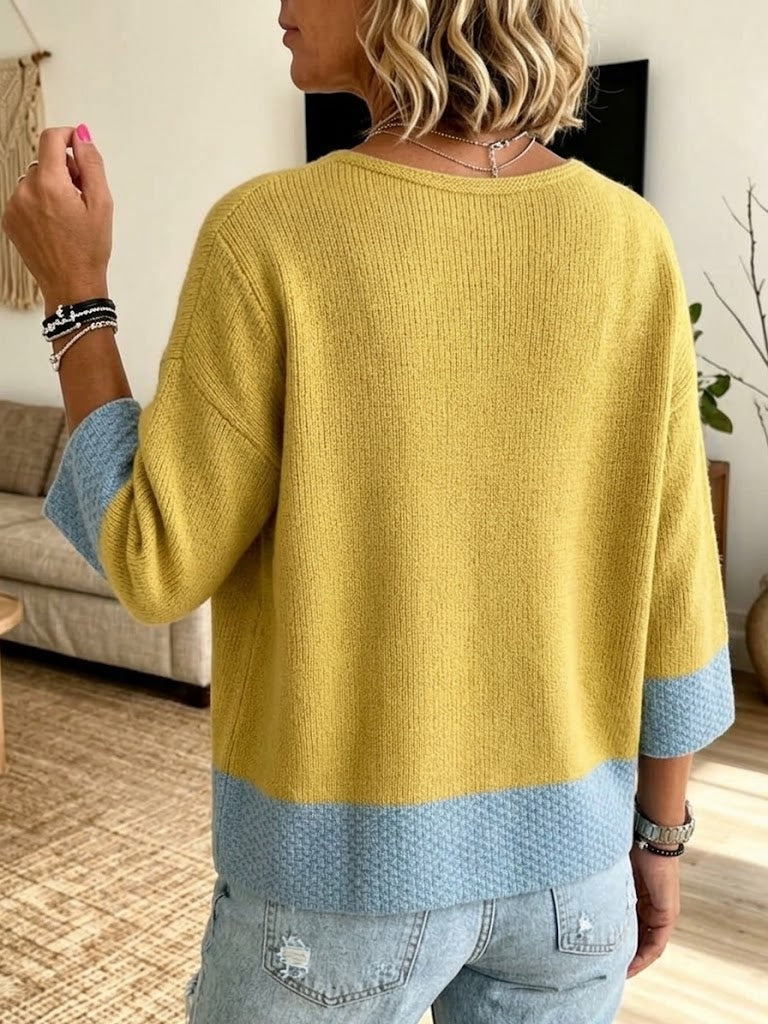 Anna β Colour-Block Knit Cardigan