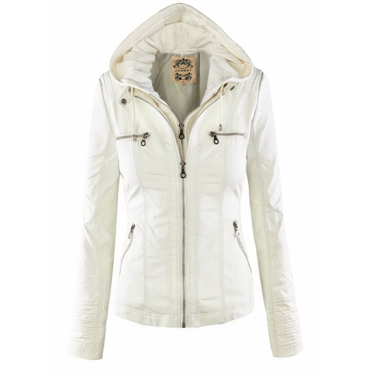 Sandra β Biker Jacket with Removable Hood