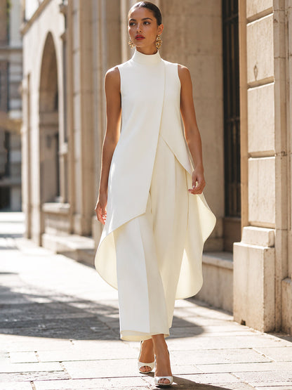 Rosemary – Sleeveless Turtleneck Wide-Leg Set
