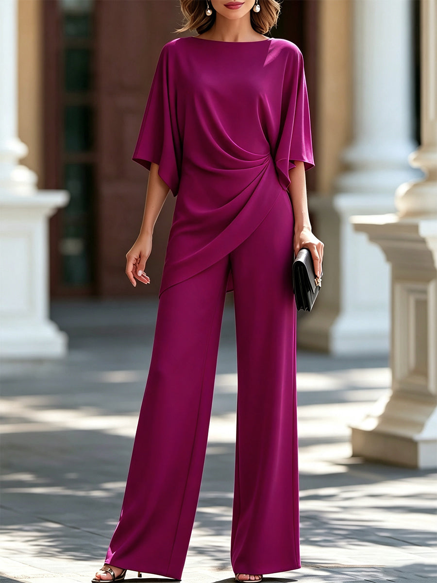 June – Draped Waist Wide-Leg Jumpsuit