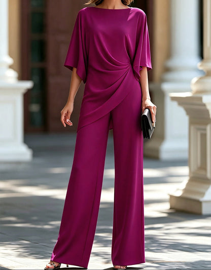 Amy – Draped Wide-Leg Jumpsuit