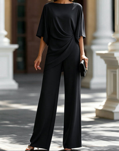 Amy – Draped Wide-Leg Jumpsuit
