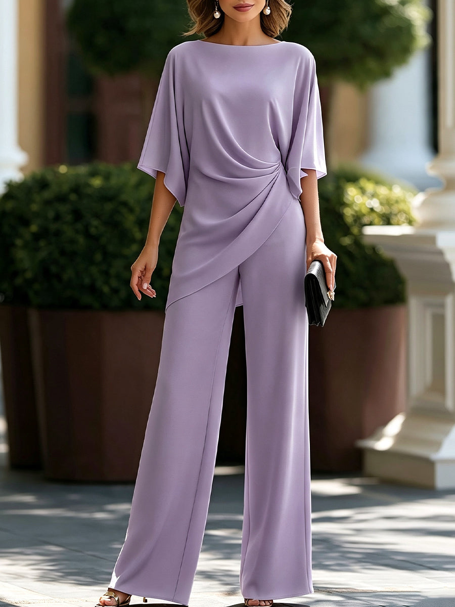June – Draped Waist Wide-Leg Jumpsuit
