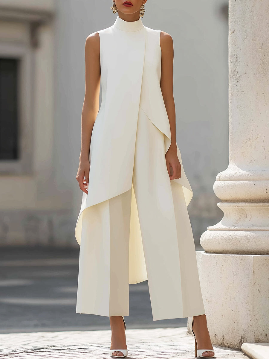 Rosemary – Sleeveless Turtleneck Wide-Leg Set