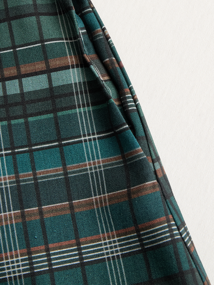 Rose – Plaid Button-Down Maxi Dress