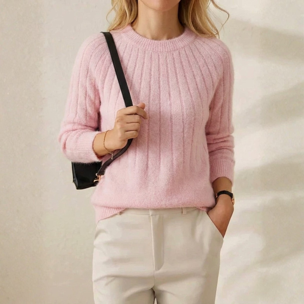 Luella – Ribbed Knit Crewneck Sweater
