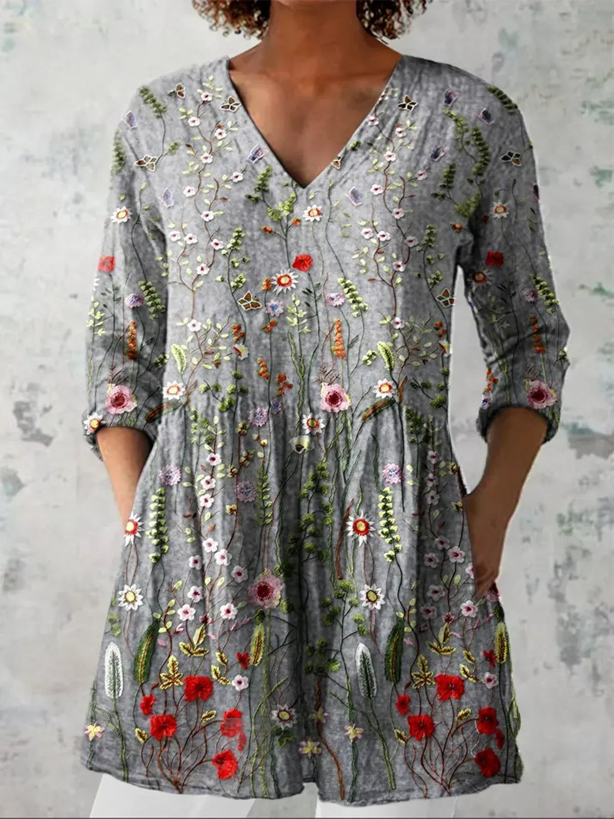 Ava | Heritage Floral V-Neck Shirt
