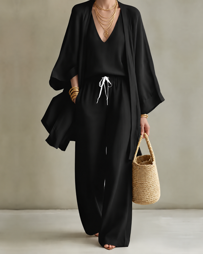 Elaine – Linen-Look Three-Piece Set