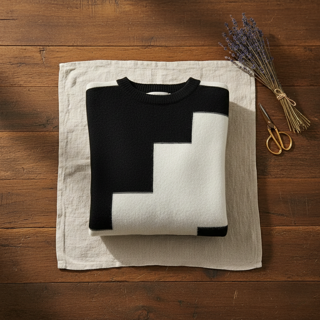 Denise – Geometric Block Knit Sweater