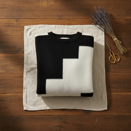 Denise – Geometric Block Knit Sweater