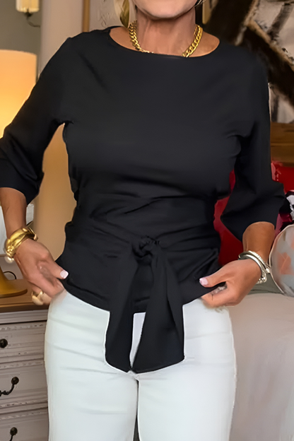 Jennifer – Belted Bow Waist Top