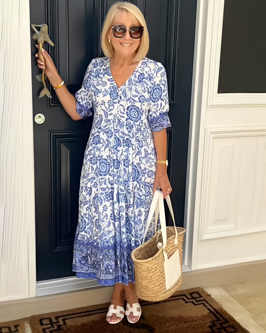 Tallis | Floral V-Neck Maxi Dress