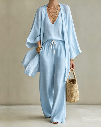 Elaine – Linen-Look Three-Piece Set