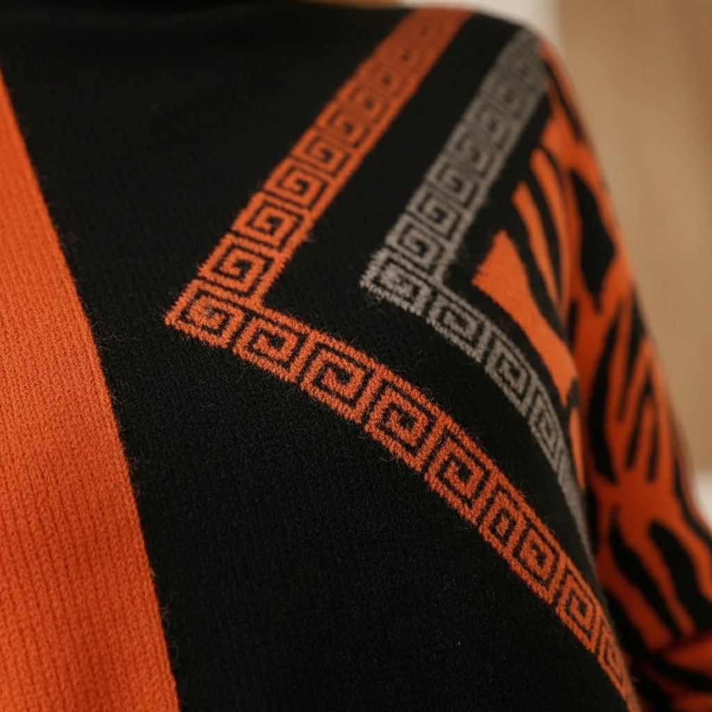 Amy – Turtleneck Sweater with Graphic Panel Detail