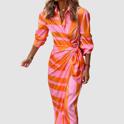 Shannon | Striped Midi Dress