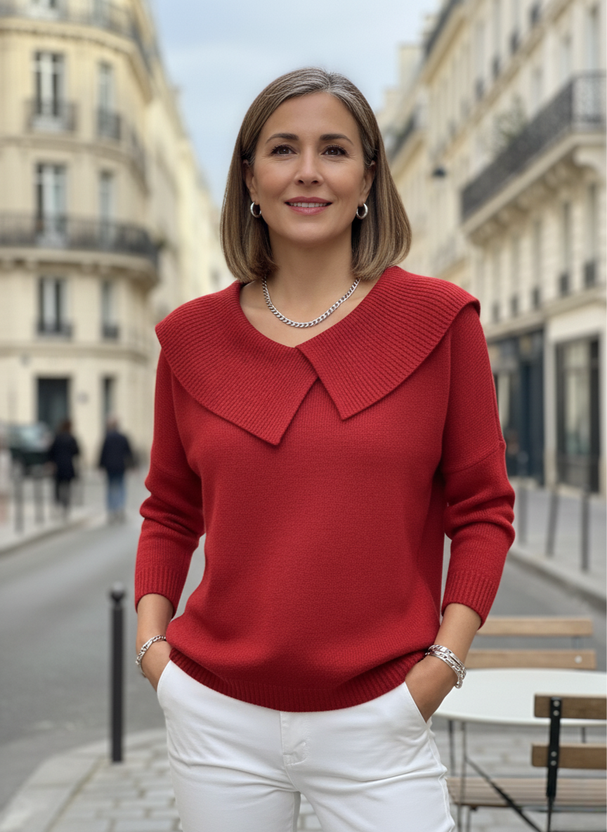 Kari – Collared Knit Sweater