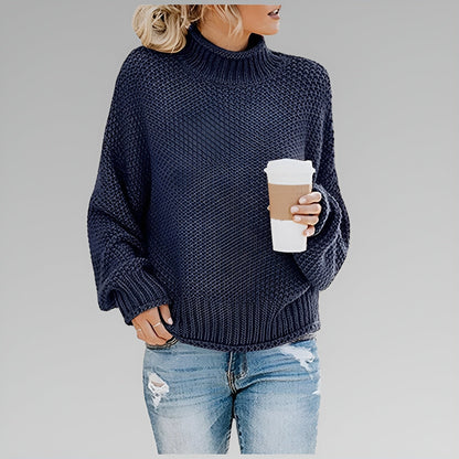 Wanda – Relaxed Mock Neck Knit Sweater