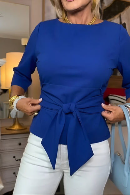 Jennifer – Belted Bow Waist Top