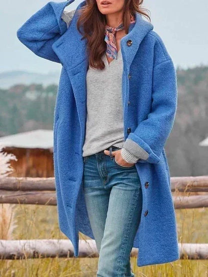 Kelly – Hooded Button-Front Longline Coat
