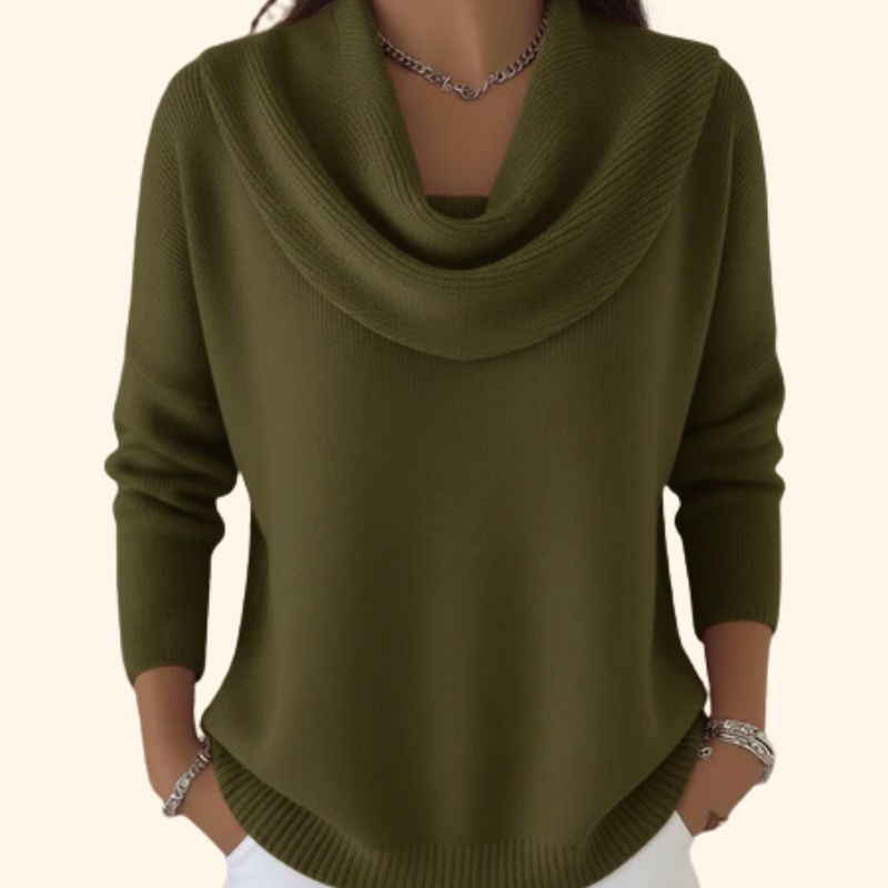 Debbie – Cowl Neck Knit Sweater