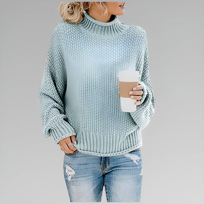 Wanda – Relaxed Mock Neck Knit Sweater