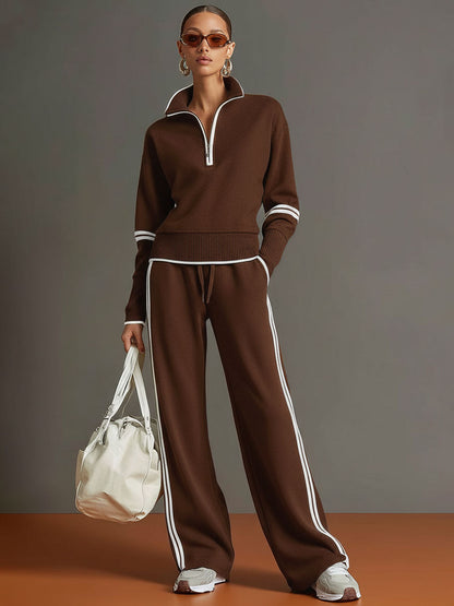 Wendy – Quarter-Zip Sweatshirt and Wide-Leg Set