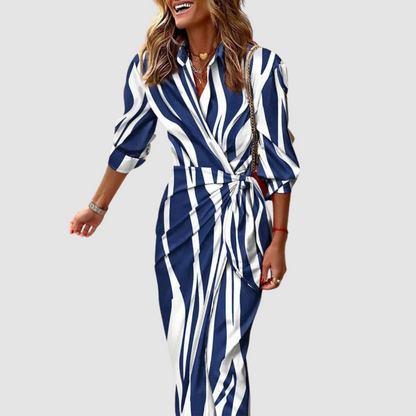 Shannon | Striped Midi Dress
