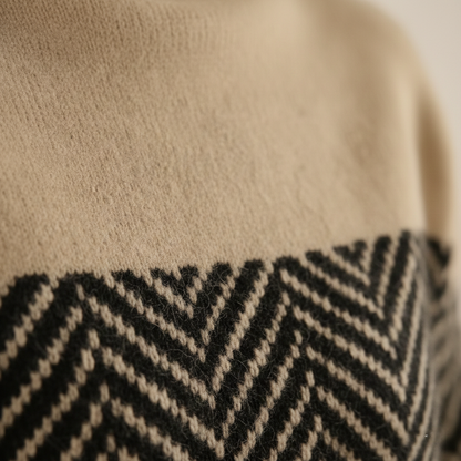 Kari – Herringbone Knit Turtleneck Sweater