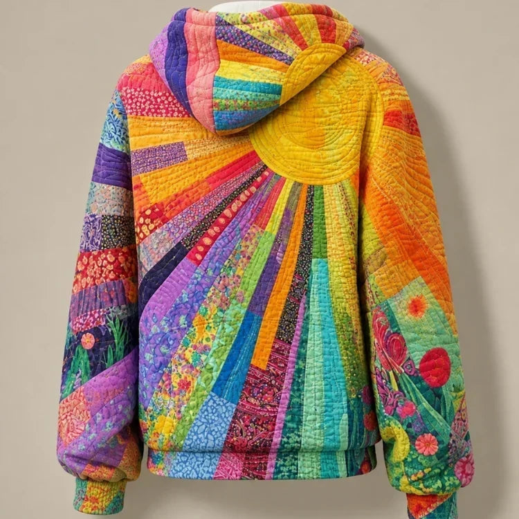 Lois – Quilted Patchwork-Print Hoodie