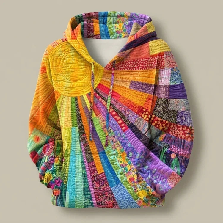 Lois – Quilted Patchwork-Print Hoodie