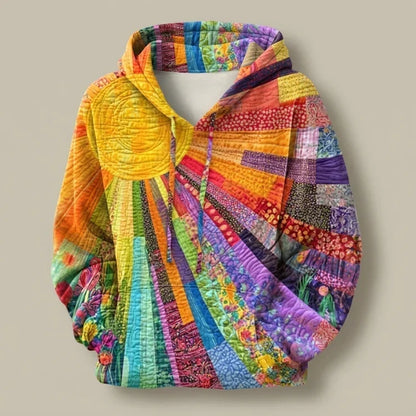 Lois – Quilted Patchwork-Print Hoodie