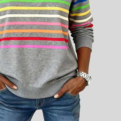 Jacqueline – Striped Quarter-Zip Sweatshirt
