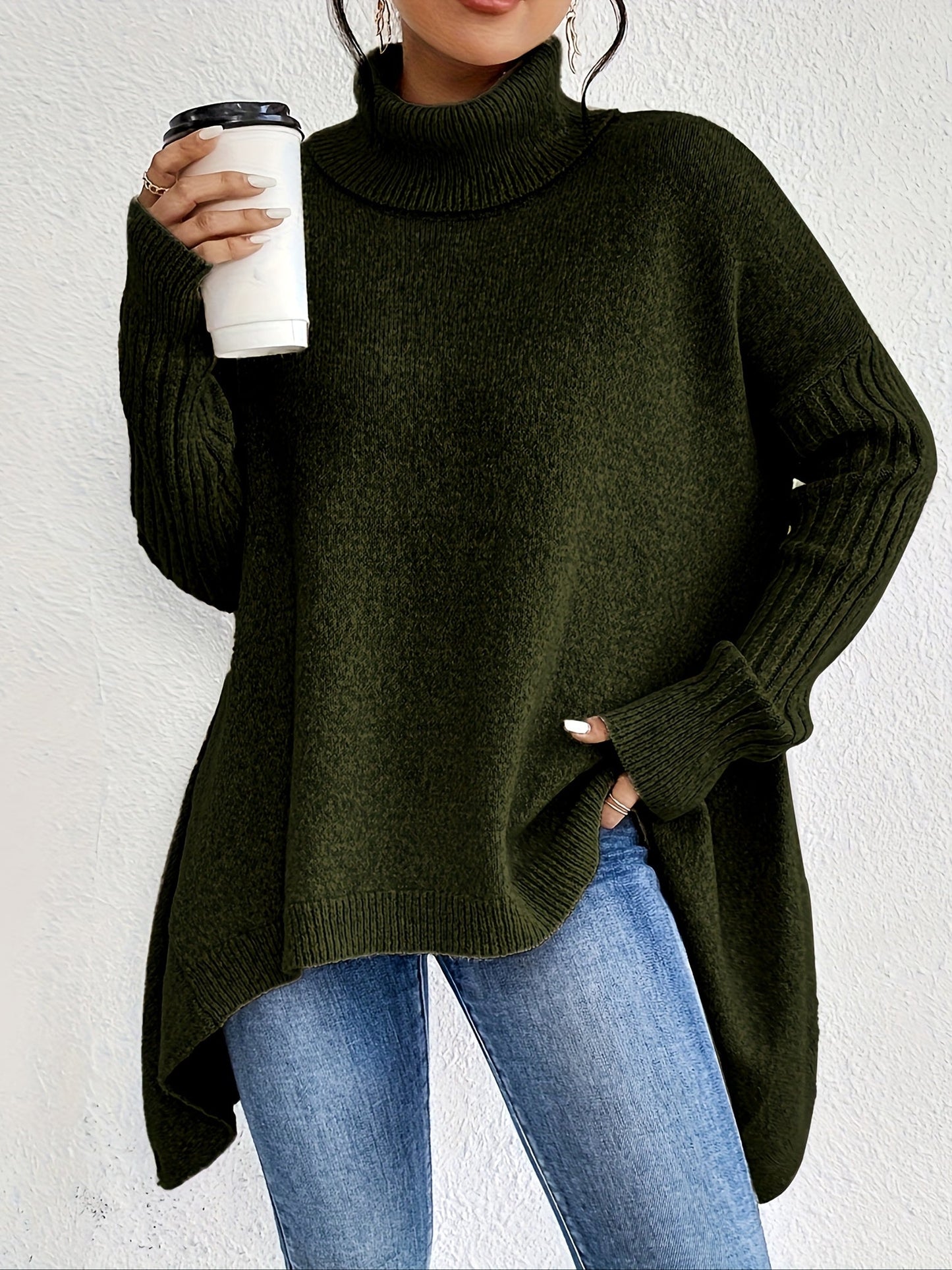 Karen – Oversized Turtleneck Knit Sweater