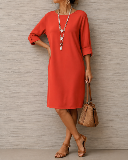 Connie – Relaxed Midi Dress with Pockets