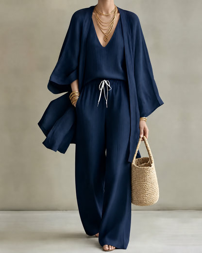 Elaine – Linen-Look Three-Piece Set
