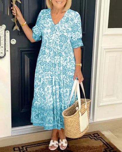 Tallis | Floral V-Neck Maxi Dress