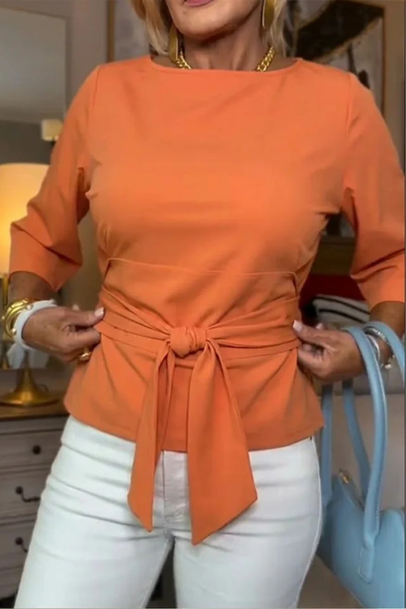 Jennifer – Belted Bow Waist Top