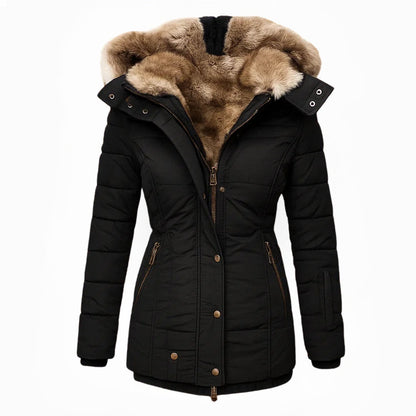 Carol – Insulated Puffer Coat with Faux-Fur Hood