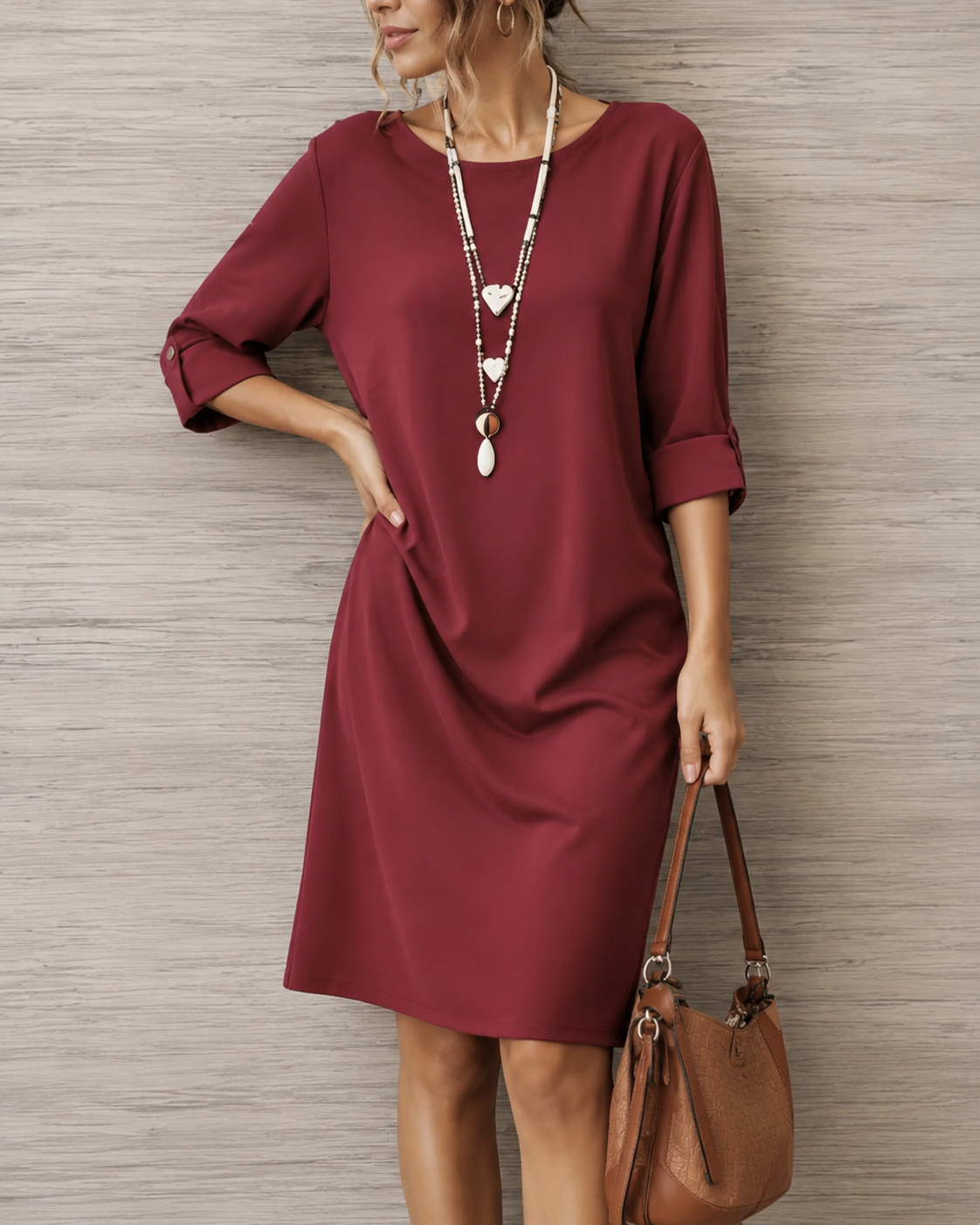 Connie – Relaxed Midi Dress with Pockets