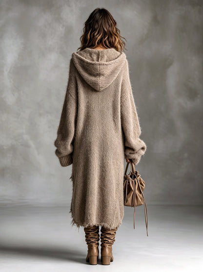Christina – Hooded Oversized Knit Midi Dress