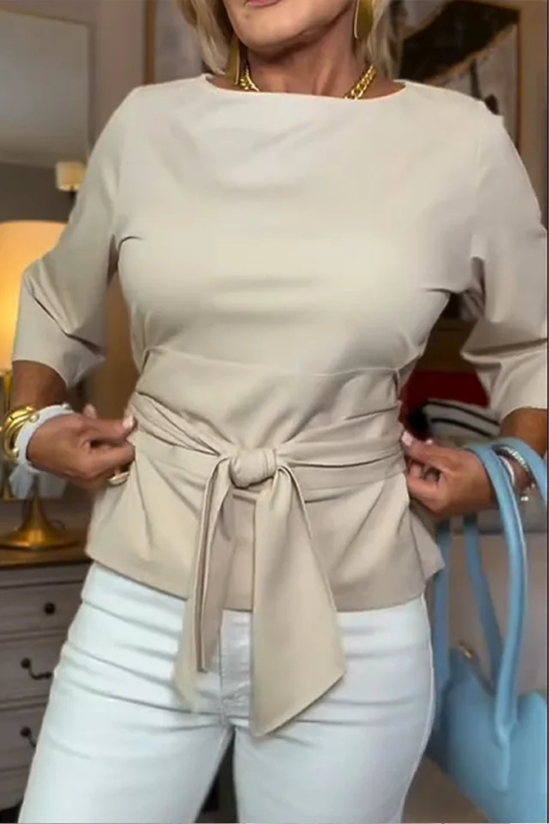 Jennifer – Belted Bow Waist Top