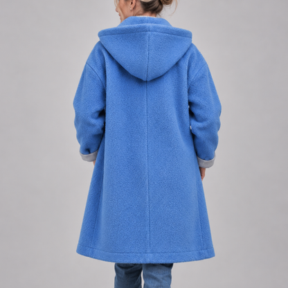 Rebecca – Hooded Button-Front Textured Coat
